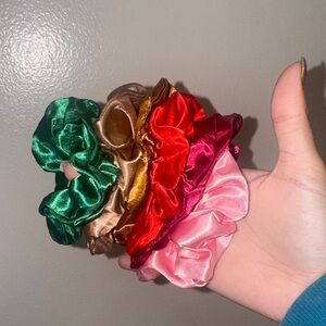Colorful Satin Scrunchies Set
